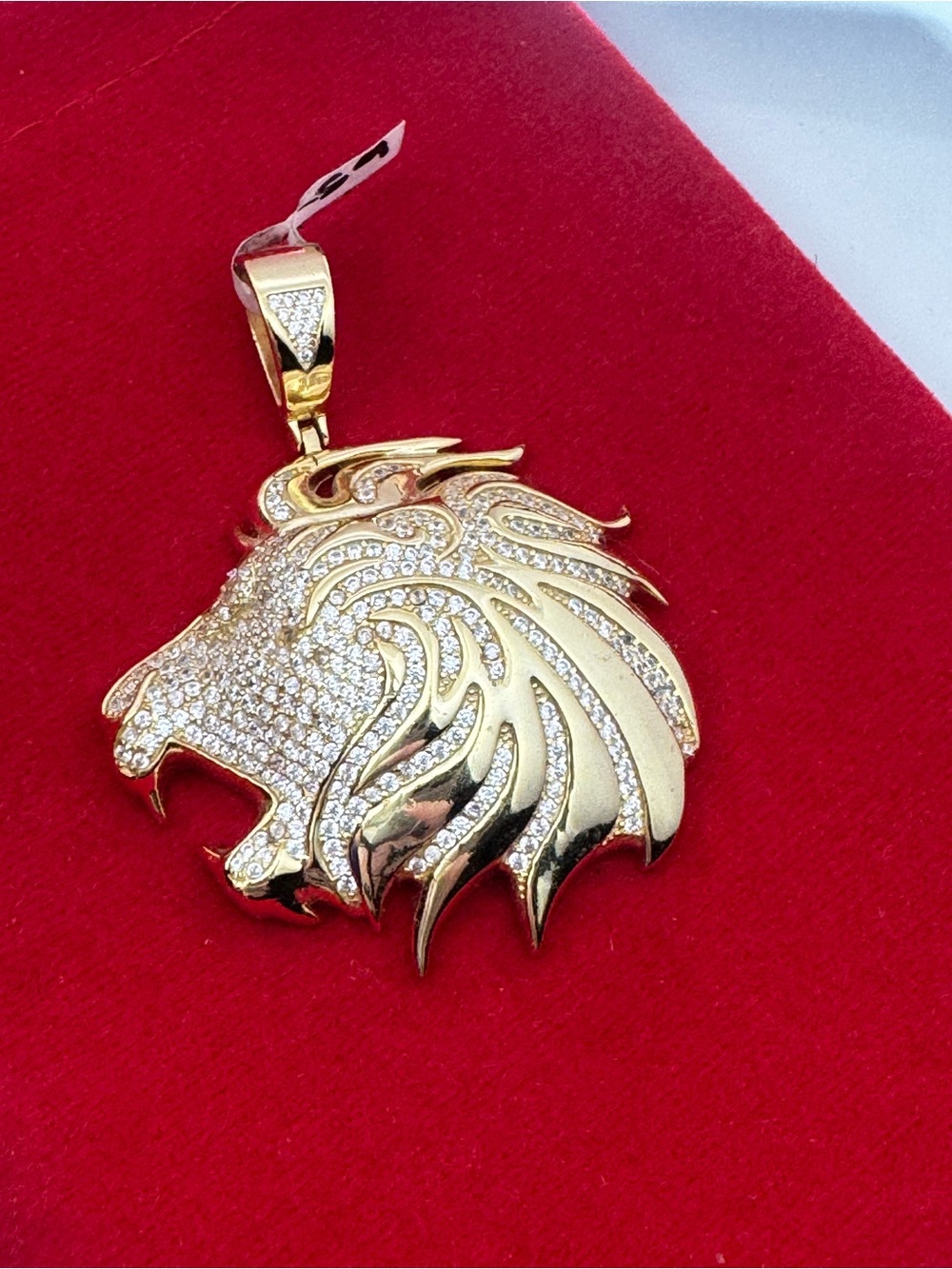 Gold Lion Head Pendant Necklace - Men’s Gold Tone